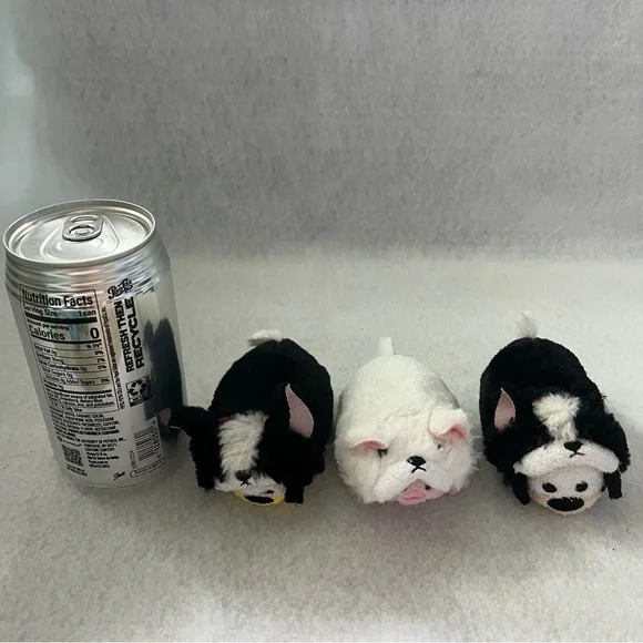 Set of 3 Dog Tsum Tsum Japan Disney Store French Bulldog Piglet Goofy - Picture 8 of 8